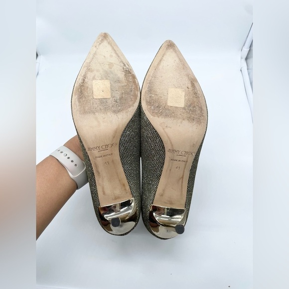 Jimmy Choo Gold Glitter Romy 100mm pumps EU41 - Picture 6 of 11